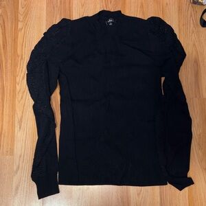 Lulu's Black Lace Sleeve Top